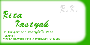 rita kastyak business card